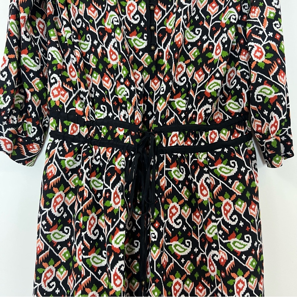 Veronica Beard Tie Front Silk Venice Mini Shirt Dress Size 6 - Picture 8 of 16